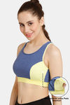 Rosaline Low Impact Sports Bra With Racer Back - Sodalite Blue — thumbnail 3